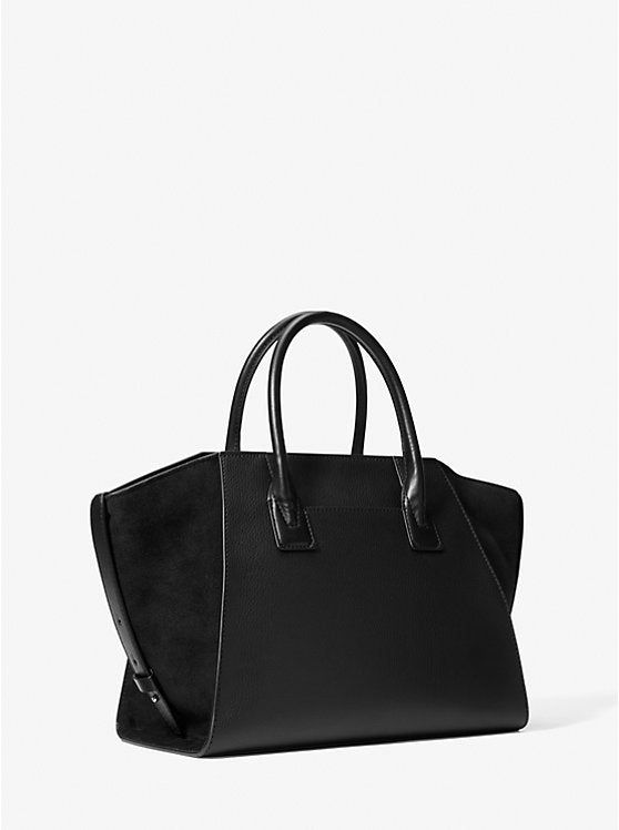 MICHAEL KORS AVRIL 35F4G4VS3L LG TZ SATCHEL LEATHER LUGGAGE BLACK