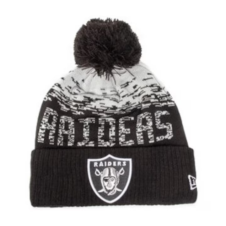 New Era men's knitted cap, NFL Sport Knit Cuff, acrylic, black/white