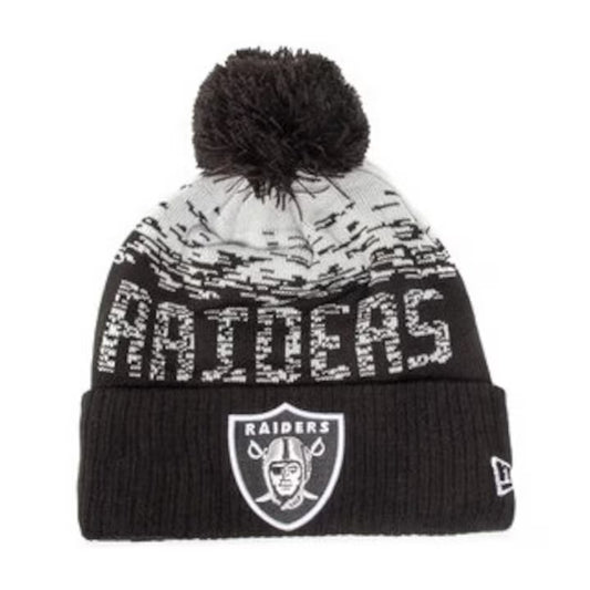 New Era men's knitted cap, NFL Sport Knit Cuff, acrylic, black/white